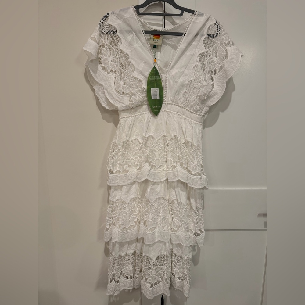 FARM RIO Off White Richelieu Midi Dress NWT's Size Small‎ - Picture 3 of 14